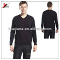 16GG worsted cashmere V neck sweater man